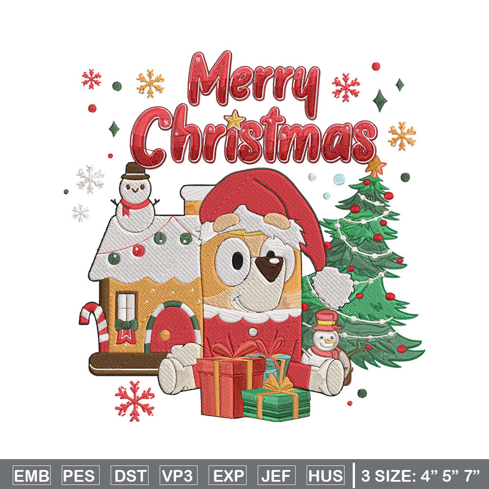Bingo merry chrismas Embroidery Design,Bluey Embroidery, Embroidery File, Chrismas Embroidery, Digital download.jpg
