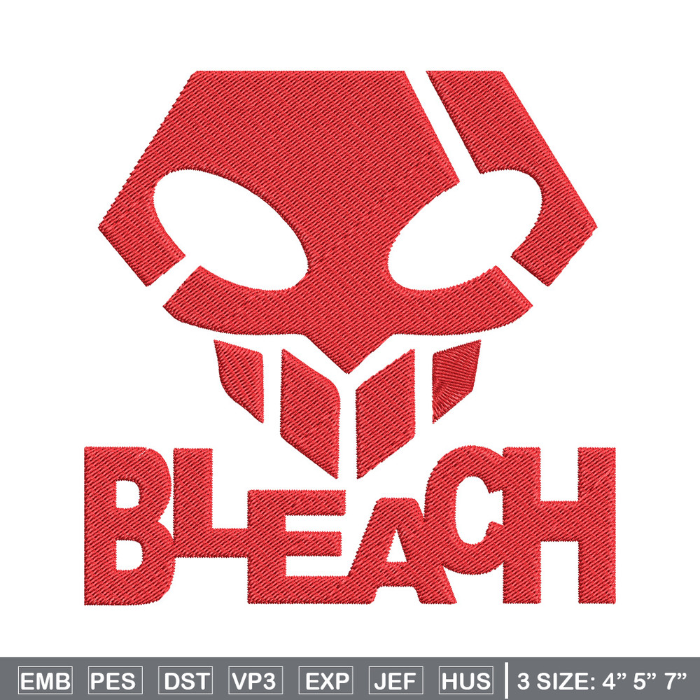 Bleach logo Embroidery Design, Bleach Embroidery, Embroidery File, Anime Embroidery, Anime shirt, Digital download.jpg