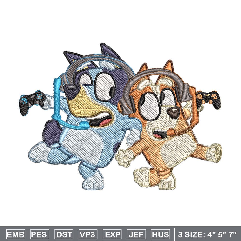 Bluey bingo headphones Embroidery, Bluey Embroidery, Embroidery File, cartoon shirt, cartoon design, Digital download..jpg