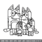 Bluey family Coloring Pages Embroidery, Bluey cartoon Embroidery, Embroidery File, cartoon design, Digital download..jpg