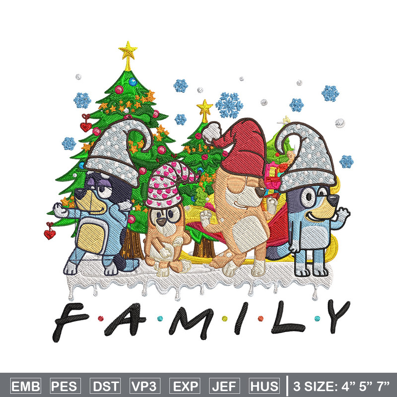 Bluey family Embroidery Design, Bluey Embroidery, Embroidery File, Chrismas Embroidery, Anime shirt, Digital download.jpg
