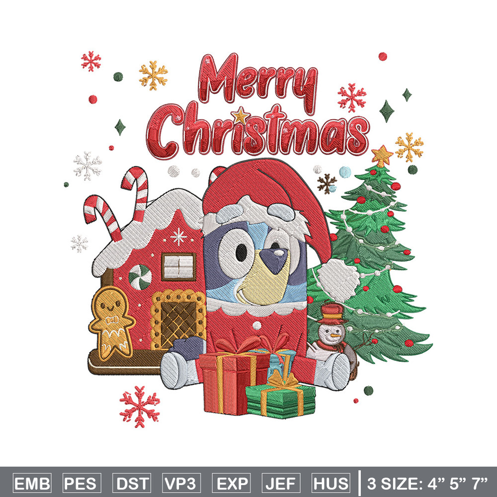 Bluey merry chrismas Embroidery Design,Bluey Embroidery, Embroidery File, Chrismas Embroidery, Digital download.jpg