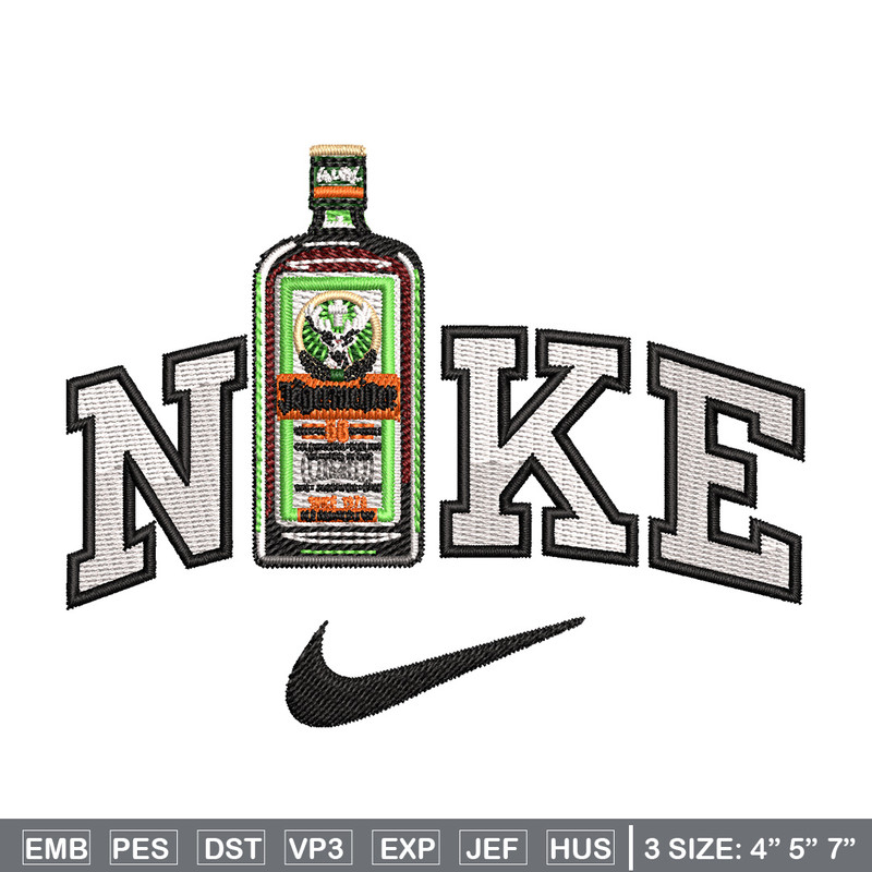 Bottle x nike logo embroidery design, Nike embroidery, Embroidery file, Embroidery shirt, Nike design, Digital download.jpg