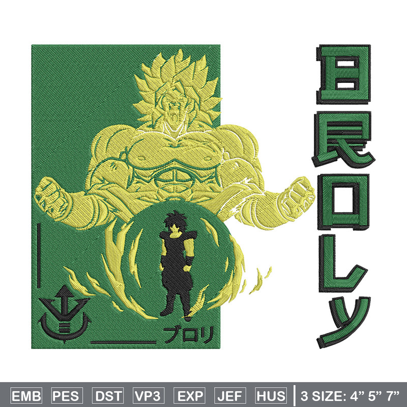 Broly poster Embroidery Design, Dragonball Embroidery, Embroidery File, Anime Embroidery, Anime shirt, Digital download.jpg