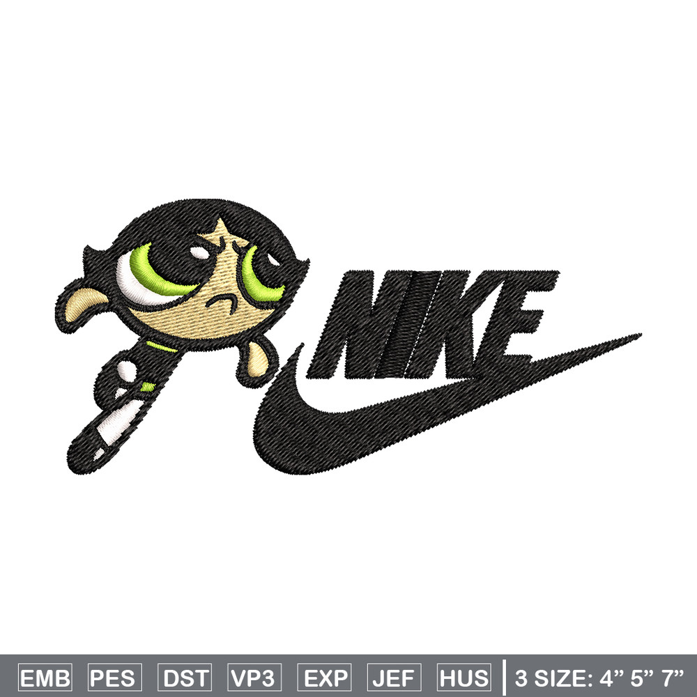 Buttercup Nike Embroidery design, Powerpuff Girls cartoon Embroidery, Nike design, Embroidery file, Instant download..jpg