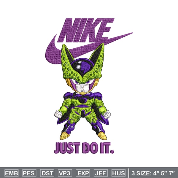 Cell dragon ball Embroidery design, dragon ball Embroidery, Nike design, Embroidery file, anime logo. Instant download..jpg