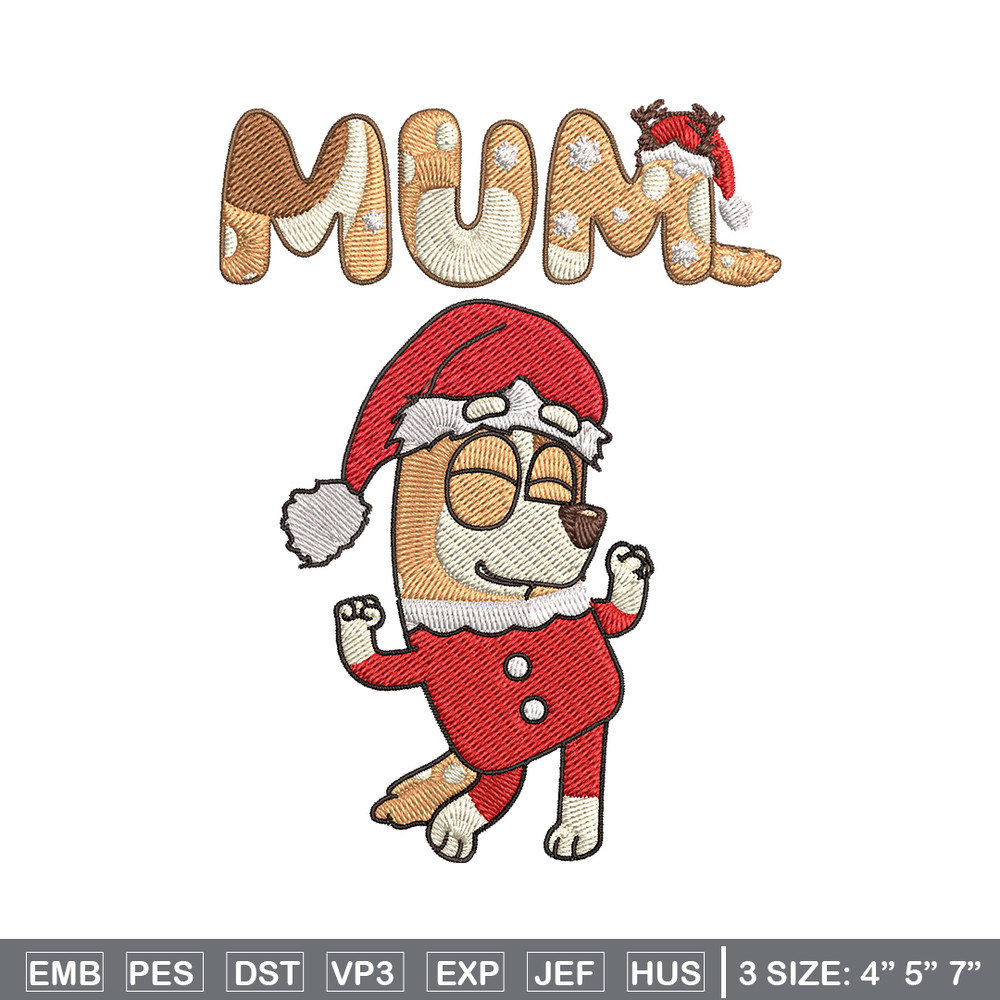 Chilli mom Embroidery Design, Bluey Embroidery, Embroidery File, Chrismas Embroidery, Anime shirt, Digital download.jpg