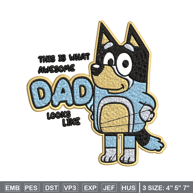 Dad bluey Embroidery, bluey Embroidery, Embroidery File, cartoon shirt, cartoon design, logo shirt, Digital download..jpg