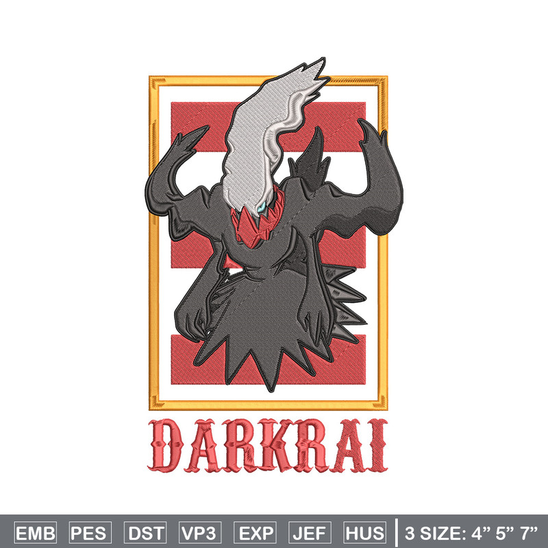 Darkrai poster Embroidery Design, Pokemon Embroidery, Embroidery File, Anime Embroidery, Anime shirt, Digital download.jpg