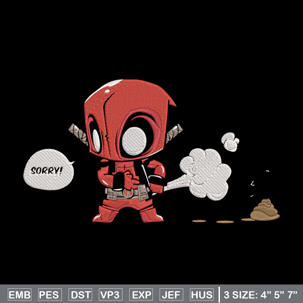 Deadpool chibi Embroidery Design, Deadpool Embroidery, Embroidery File, Anime Embroidery, Anime shirt, Digital download.jpg
