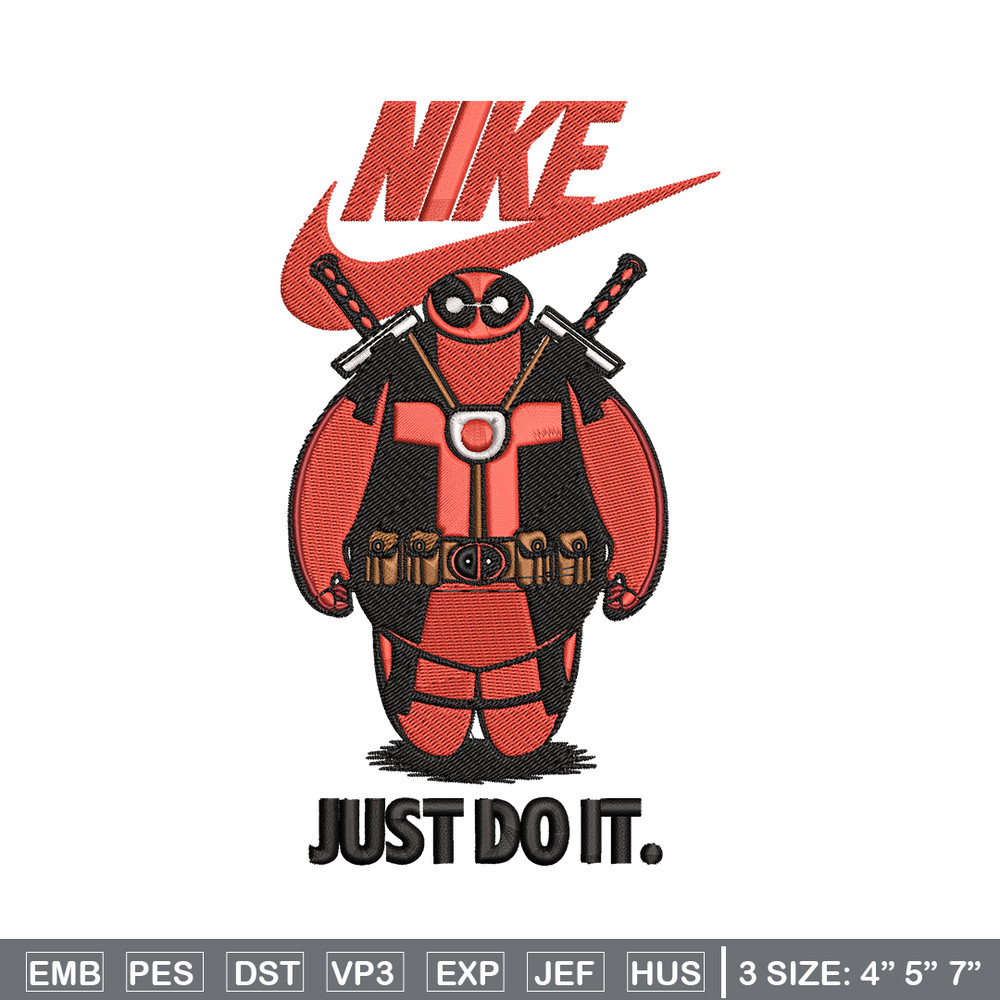 Deadpool funny Nike Embroidery design, Deadpool funny Embroidery, Nike design, Embroidery file, Instant download.jpg