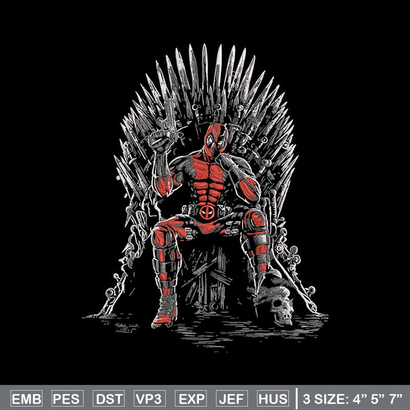 Deadpool king Embroidery Design, Deadpool Embroidery, Embroidery File, Anime Embroidery, Anime shirt, Digital download.jpg
