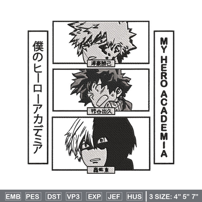 Deku friends Embroidery Design, Mha Embroidery, Embroidery File, Anime Embroidery, Anime shirt, Digital download..jpg