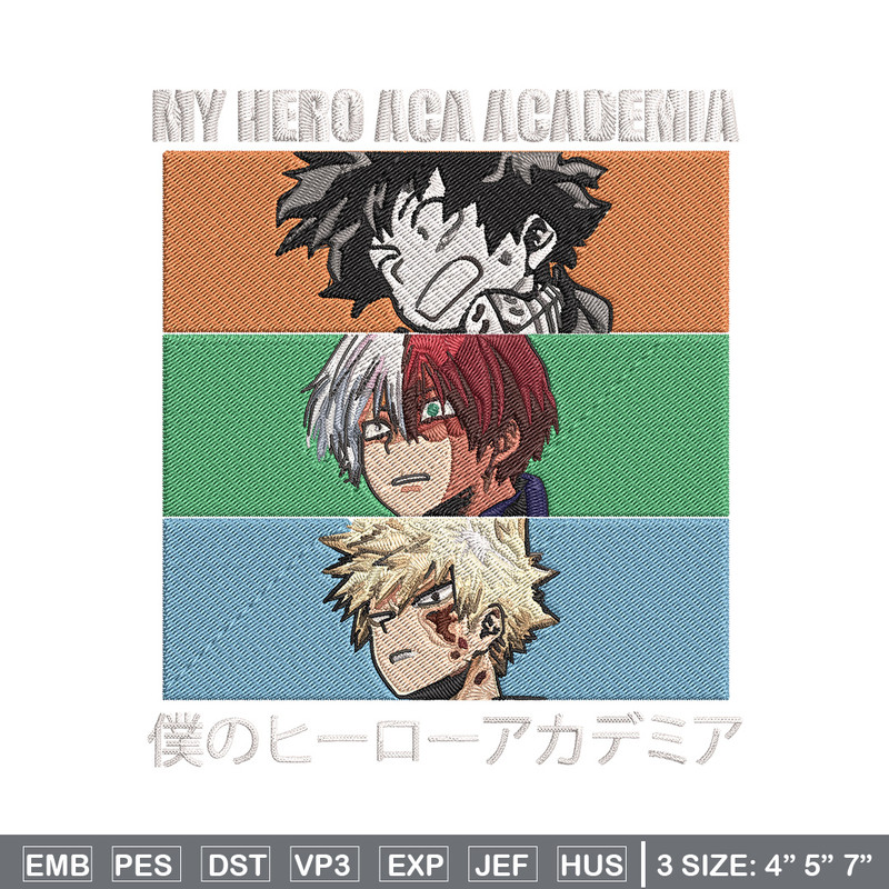 Deku friends Embroidery Design, Mha Embroidery, Embroidery File, Anime Embroidery, Anime shirt, Digital download.jpg