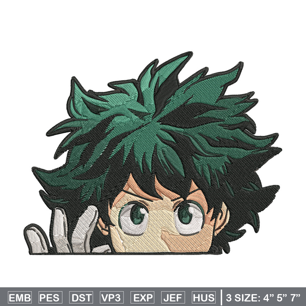 Deku Peek Embroidery Design, Mha Embroidery, Embroidery File, Anime Embroidery, Anime shirt, Digital download.jpg