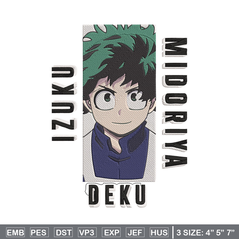Deku poster Embroidery Design, Mha Embroidery, Embroidery File, Anime Embroidery, Anime shirt, Digital download.jpg