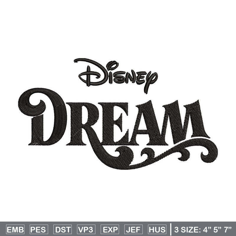 Disney Dream Embroidery Design, Disney logo Embroidery, Embroidery File, Embroidery design, Digital download..jpg