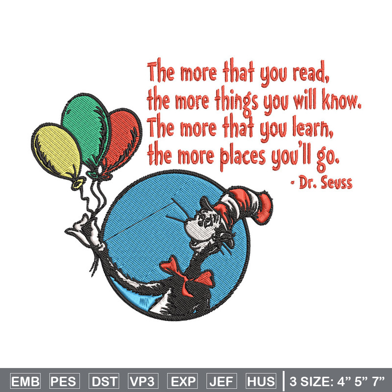Dr Seuss with Balloon Embroidery Design, Dr Seuss Embroidery, Embroidery File, Embroidery design, Digital download..jpg