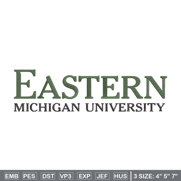 Eastern Michigan logo embroidery design, NCAA embroidery, Embroidery design, Logo sport embroidery, Sport embroidery.jpg