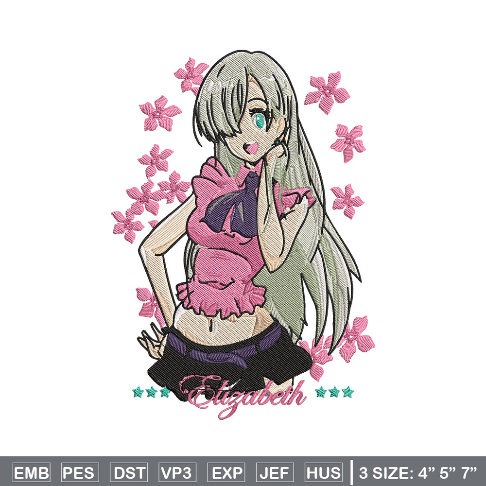 Elizabeth Embroidery Design, Seven Deadly Sins Embroidery, Embroidery File,Anime Embroidery,Anime shirt,Digital download.jpg