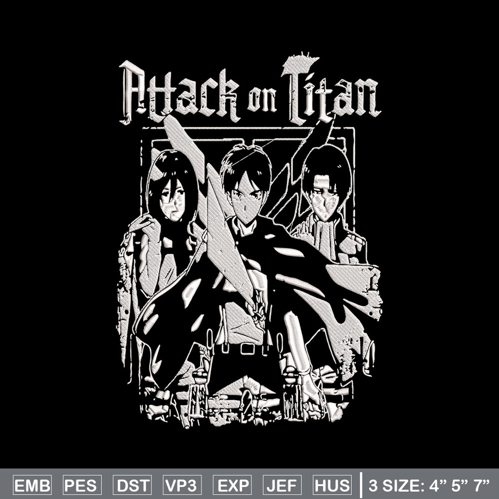Eren friends Embroidery Design, Aot Embroidery, Embroidery File, Anime Embroidery, Anime shirt, Digital download..jpg