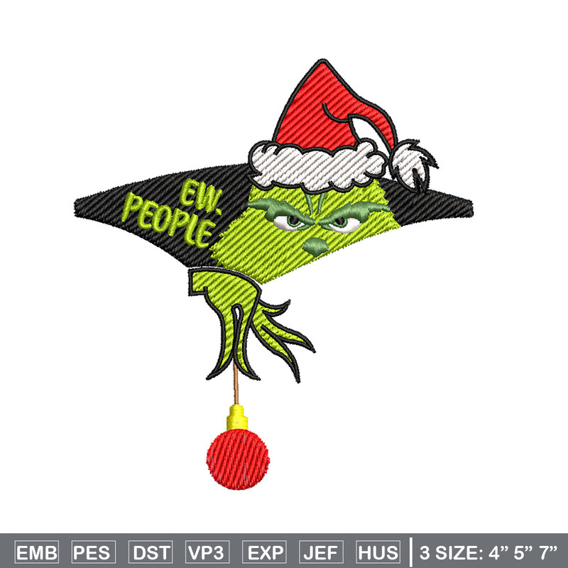 Ew.people embroidery design,Chrismas design, Embroidery shirt, Embroidery file, Grinch embroidery, Digital download.jpg