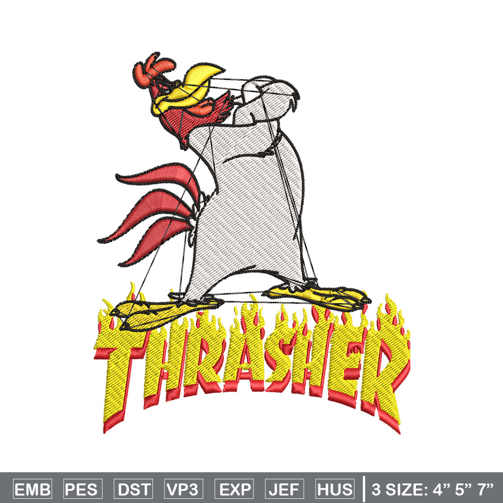 Foghorn Leghorn Thrasher Embroidery design, Foghorn Leghorn Embroidery, logo design, Embroidery File, Instant download..jpg