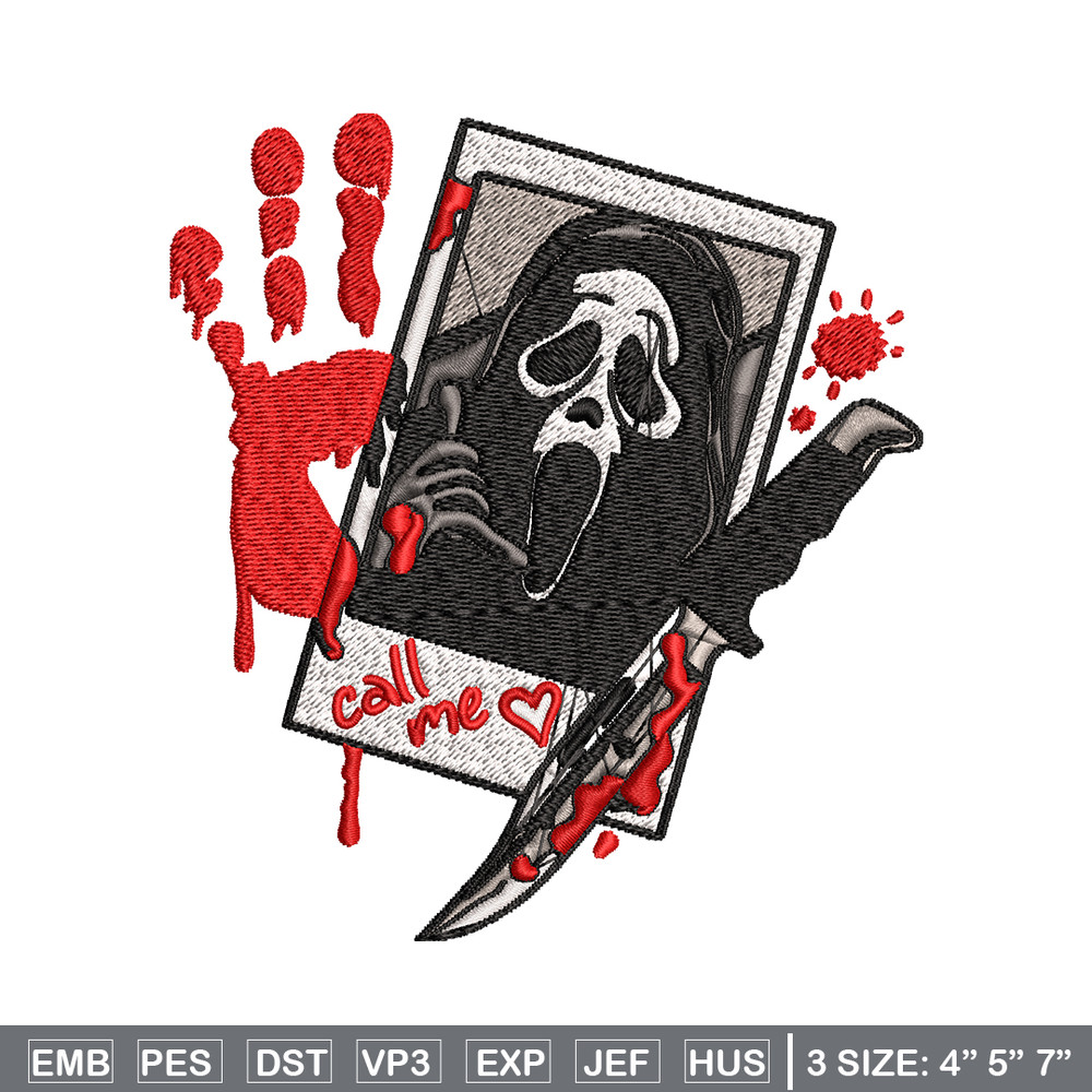 Ghost face Embroidery design, Ghost face horror Embroidery, horror design, Embroidery File, Digital download..jpg