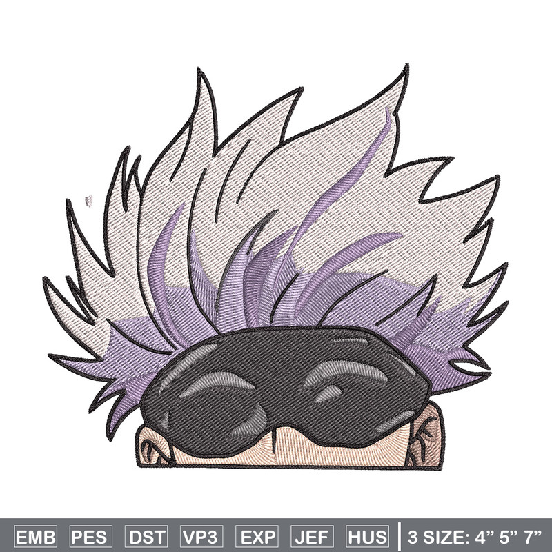 Gojo Peeker Embroidery Design, Jujutsu Embroidery, Embroidery File, Anime Embroidery, Anime shirt, Digital download..jpg