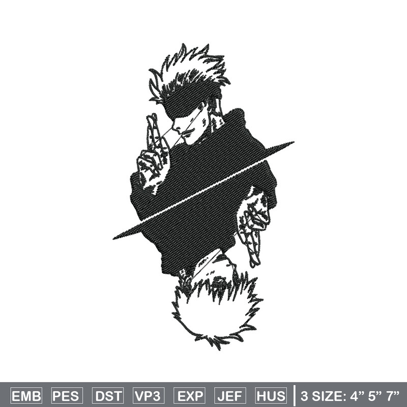Gojo poster Embroidery Design, Jujutsu Embroidery, Embroidery File, Anime Embroidery, Anime shirt,Digital download.jpg