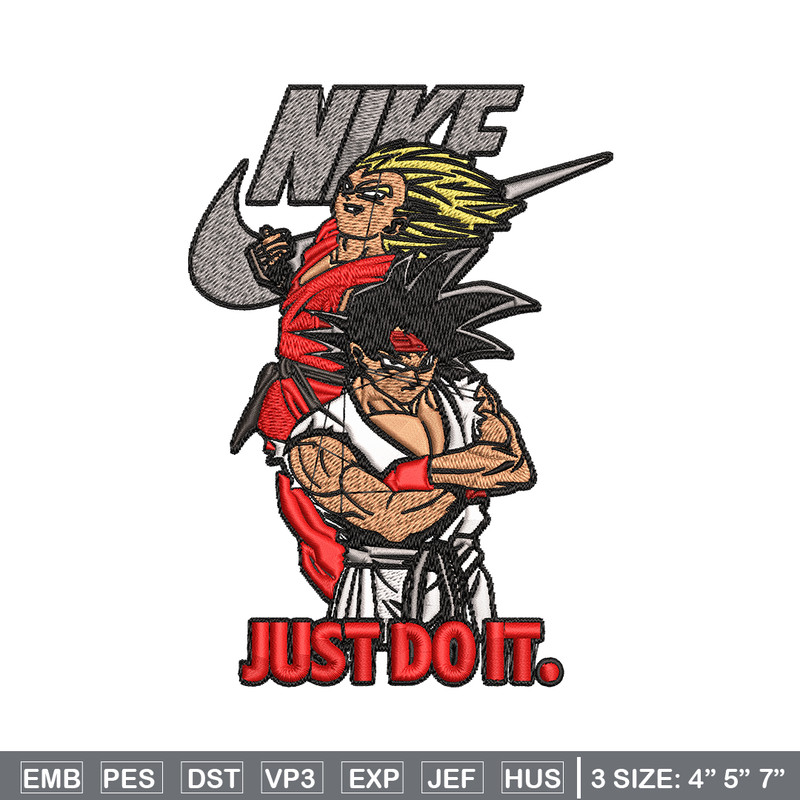 Goku and Vegeta Nike Embroidery design, Dragon ball Embroidery, Nike design, Embroidery file, Instant download..jpg
