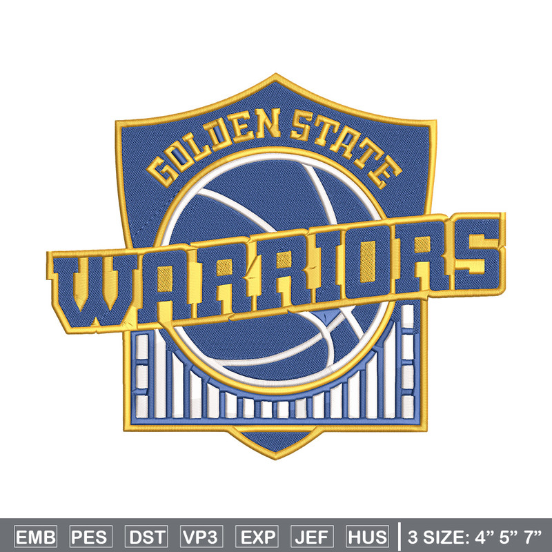 Golden State Warriors logo embroidery design, NBA embroidery,Sport embroidery, Embroidery design,Logo sport embroidery.jpg
