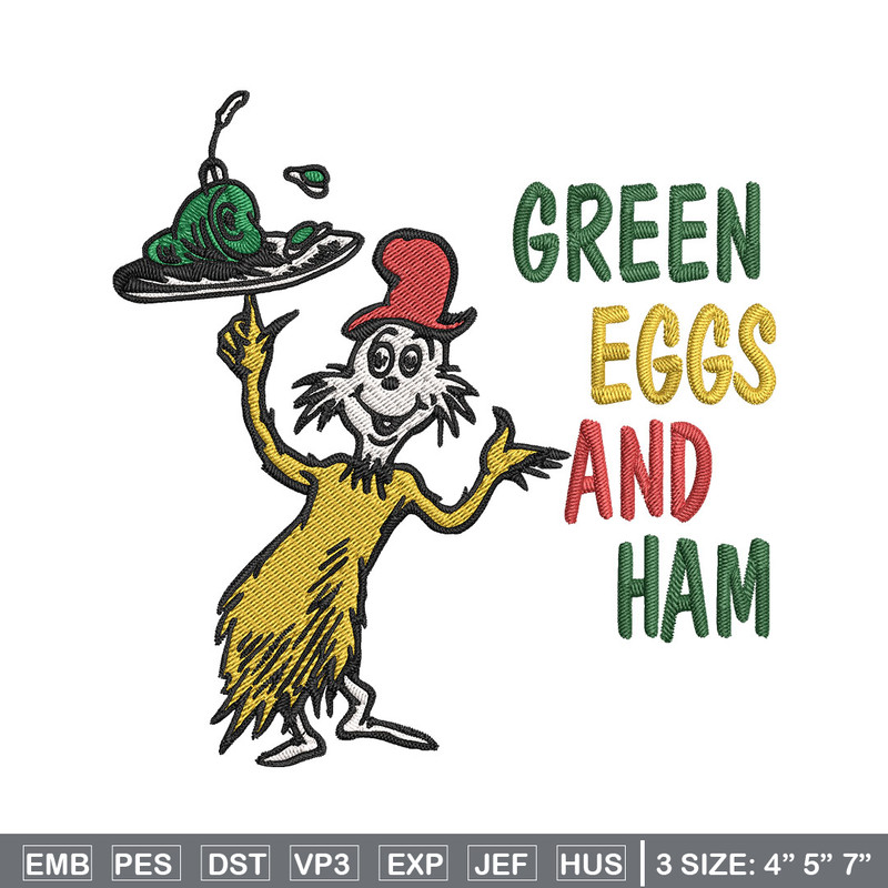 Green eggs and ham Embroidery Design, Dr Seuss Embroidery, Embroidery File, Embroidery design, Digital download.jpg