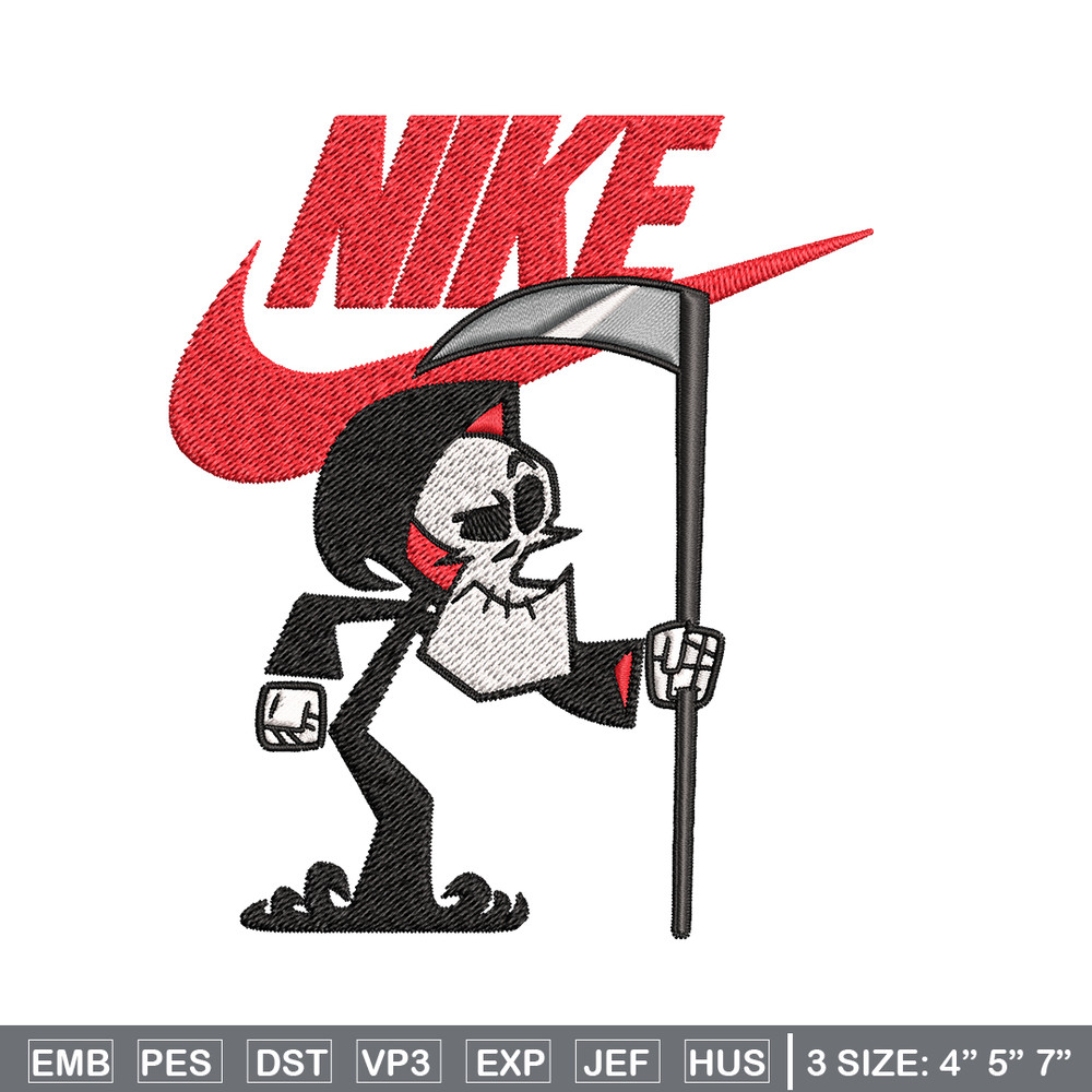 Grim cartoon Nike Embroidery design, Grim cartoon Embroidery, Nike design, Embroidery file, logo shirt, Instant download.jpg