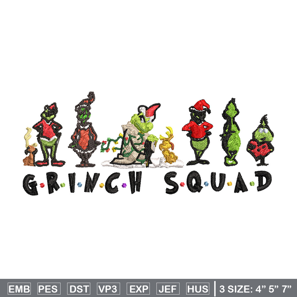 Grinch squad christmas Embroidery design, Grinch Christmas Embroidery, Grinch design, Embroidery File, Digital download.jpg