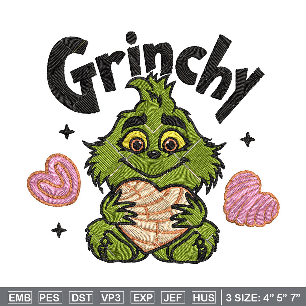 Grinchy cute Embroidery Design, Grinch Embroidery, Embroidery File, Chrismas Embroidery, Anime shirt,Digital download.jpg