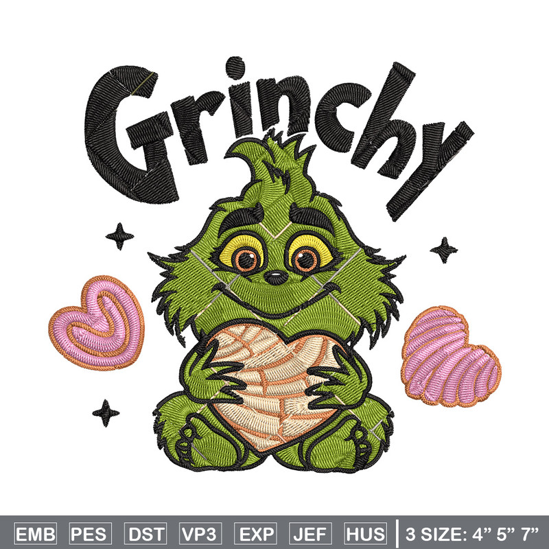 Grinchy cute Embroidery Design, Grinch Embroidery, Embroidery File, Chrismas Embroidery, Anime shirt,Digital download.jpg