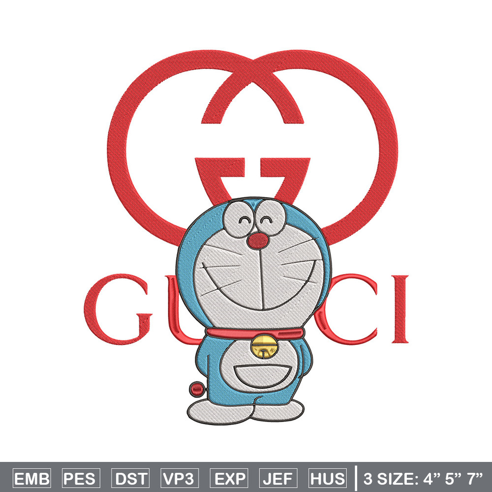 Gucci doraemon Embroidery Design, Doraemon Embroidery, Embroidery File, Gucci Embroidery, Anime shirt, Digital download.jpg