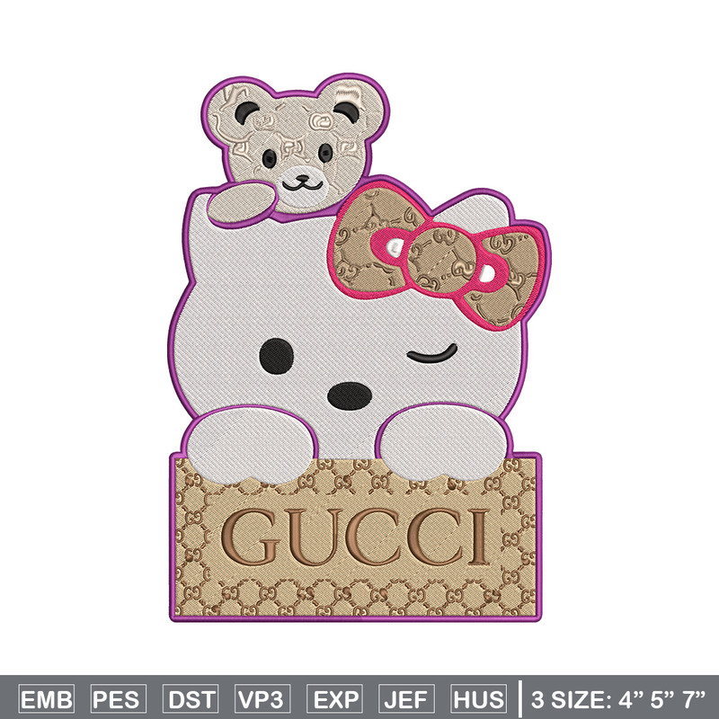 Gucci hello kitty Embroidery Design, Kitty Embroidery, Embroidery File, Gucci Embroidery, Anime shirt, Digital download.jpg
