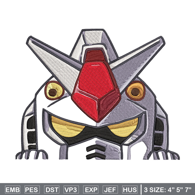 Gundam Peeker Embroidery Design, Gundam Embroidery, Embroidery File, Anime Embroidery, Anime shirt, Digital download..jpg