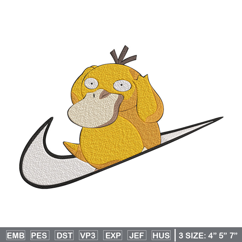 Koduck x nike Embroidery Design, Pokemon Embroidery, Embroidery File, Nike Embroidery, Anime shirt, Digital download.jpg