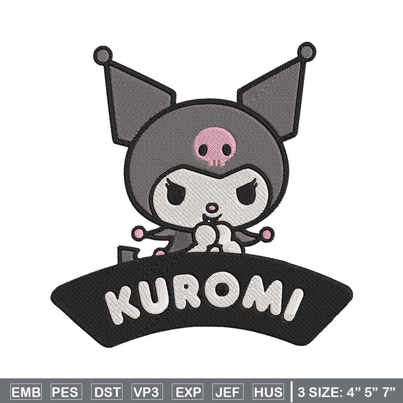 Kuromi logo Embroidery Design, Hello kitty Embroidery, Embroidery File, Anime Embroidery, Anime shirt, Digital download.jpg