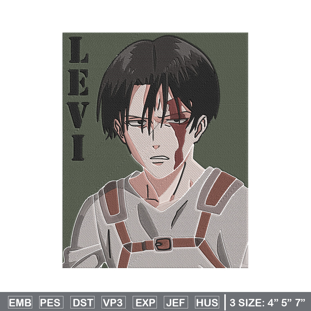 Levi poster Embroidery Design, Aot Embroidery, Embroidery File, Anime Embroidery, Anime shirt, Digital download..jpg