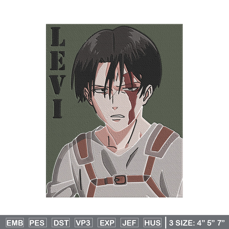 Levi poster Embroidery Design, Aot Embroidery, Embroidery File, Anime Embroidery, Anime shirt, Digital download..jpg