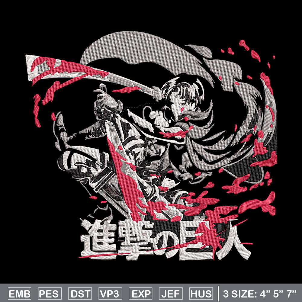 Levi poster Embroidery Design,Aot Embroidery, Embroidery File, Anime Embroidery, Anime shirt, Digital download..jpg