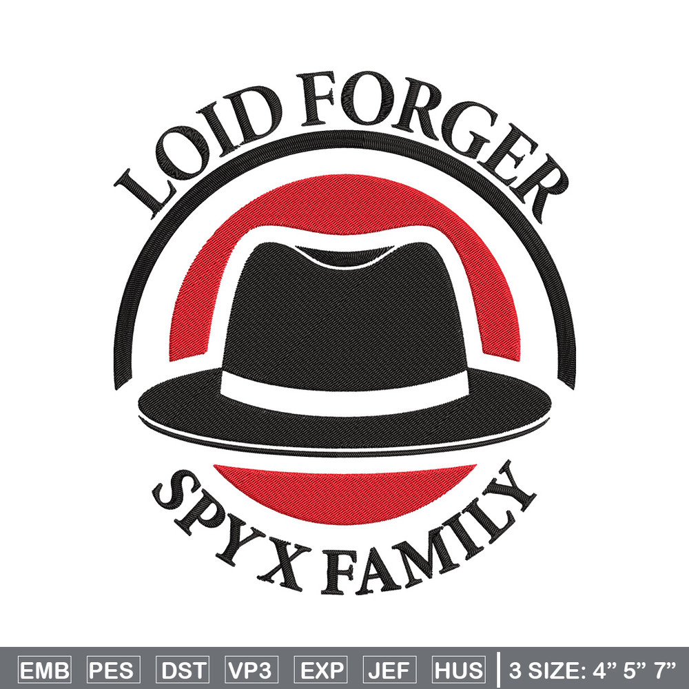 Logo Loid hat Embroidery Design, Spy x family Embroidery, Embroidery File, Anime Embroidery,Anime shirt,Digital download.jpg