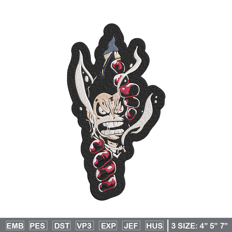 Luffy gear 4 Embroidery Design, One piece Embroidery, Embroidery File, Anime Embroidery, Anime shirt, Digital download.jpg