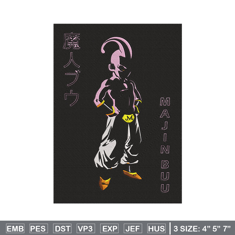 Majin Buu Embroidery Design, Dragonball Embroidery, Embroidery File, Anime Embroidery, Anime shirt, Digital download.jpg
