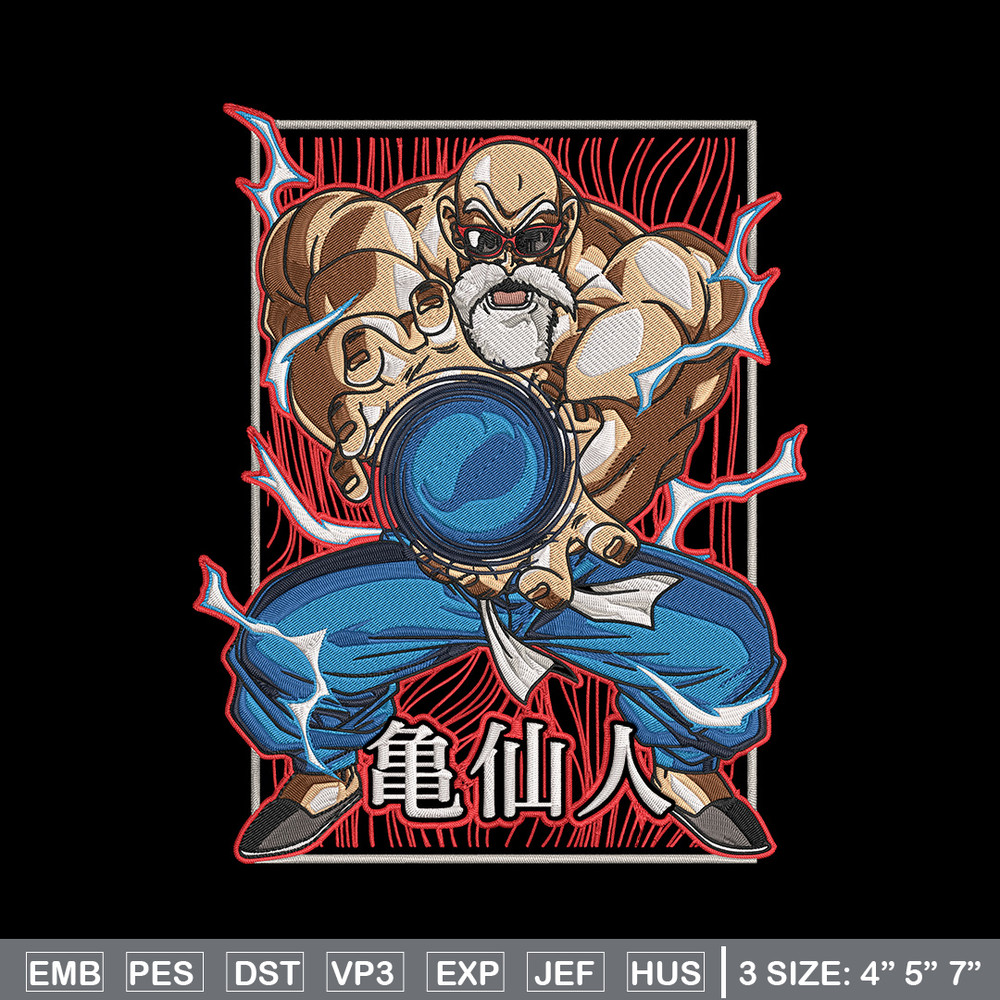 Master Roshi Embroidery Design, Dragonball Embroidery, Embroidery File, Anime Embroidery, Anime shirt, Digital download.jpg