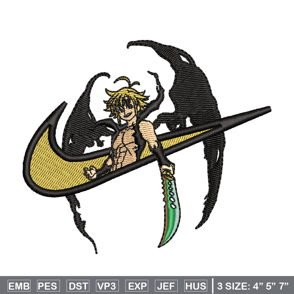 Meliodas Nike embroidery design, Nanatsu no Taizai embroidery, Nike design, anime design, anime shirt, Digital download.jpg